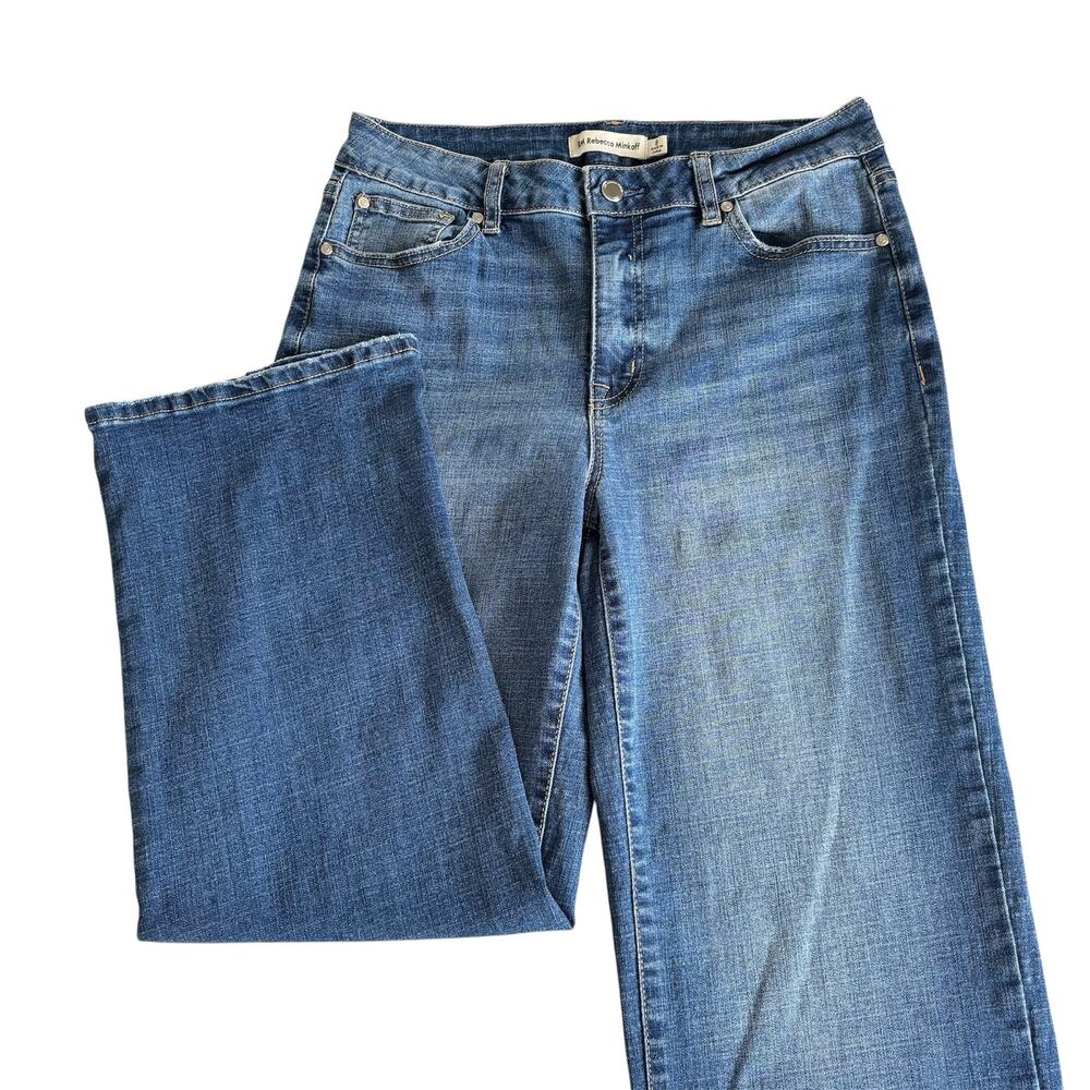 RM Rebecca Minkoff Wide Leg High Rise Blue Jeans Women’s size 8 Casual Denim